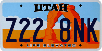 UT license plate Z228NK