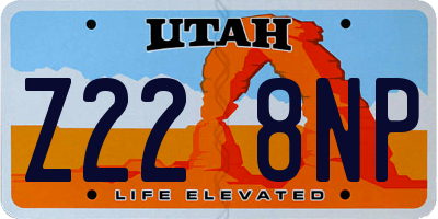 UT license plate Z228NP