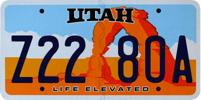 UT license plate Z228OA