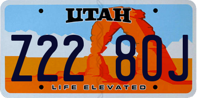 UT license plate Z228OJ