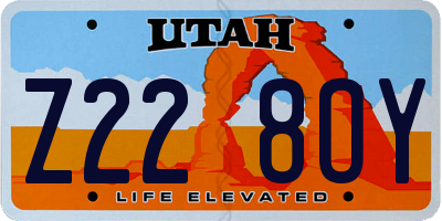 UT license plate Z228OY