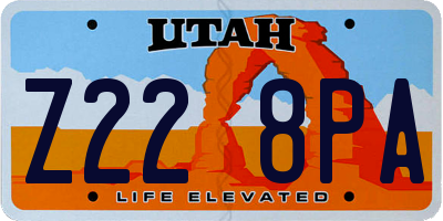 UT license plate Z228PA