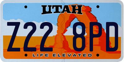 UT license plate Z228PD