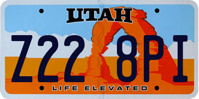 UT license plate Z228PI