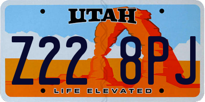 UT license plate Z228PJ