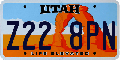 UT license plate Z228PN