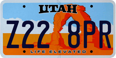 UT license plate Z228PR