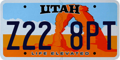 UT license plate Z228PT