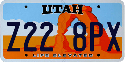 UT license plate Z228PX