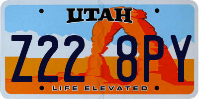 UT license plate Z228PY