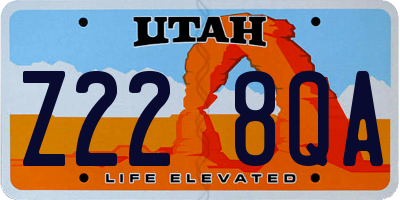 UT license plate Z228QA