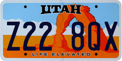UT license plate Z228QX