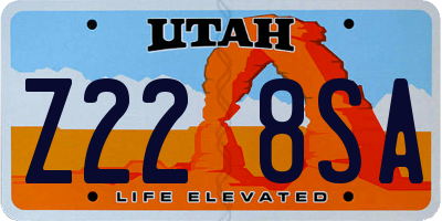UT license plate Z228SA