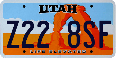 UT license plate Z228SF