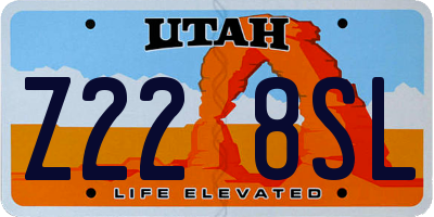 UT license plate Z228SL
