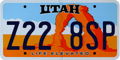 UT license plate Z228SP