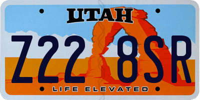 UT license plate Z228SR