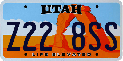 UT license plate Z228SS