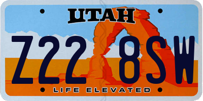 UT license plate Z228SW