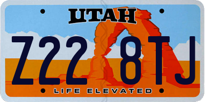 UT license plate Z228TJ