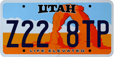 UT license plate Z228TP