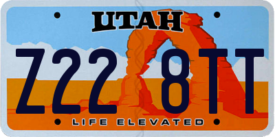 UT license plate Z228TT