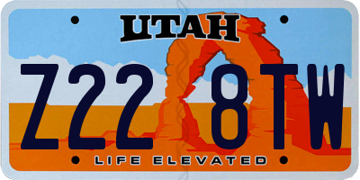 UT license plate Z228TW
