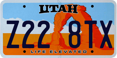 UT license plate Z228TX