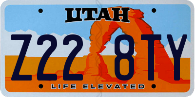 UT license plate Z228TY