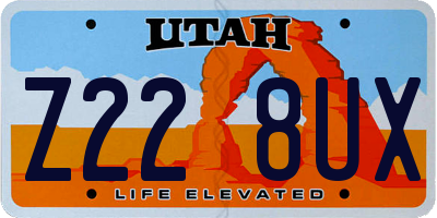 UT license plate Z228UX