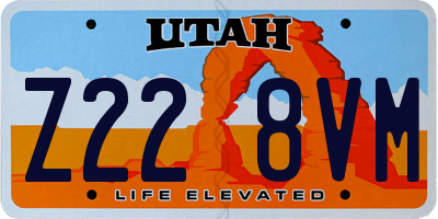 UT license plate Z228VM