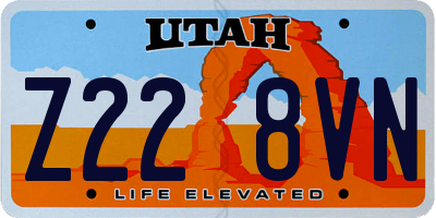UT license plate Z228VN