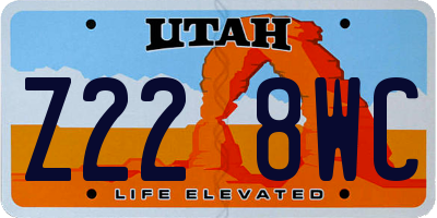 UT license plate Z228WC