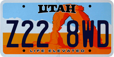 UT license plate Z228WD