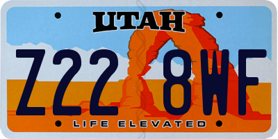 UT license plate Z228WF