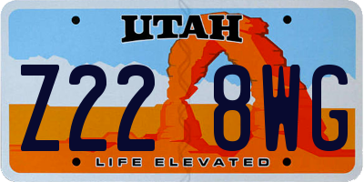 UT license plate Z228WG