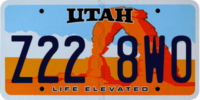 UT license plate Z228WO