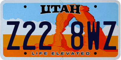 UT license plate Z228WZ