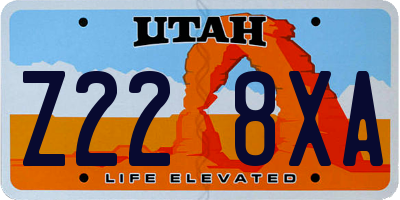 UT license plate Z228XA