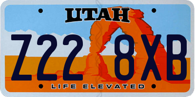 UT license plate Z228XB