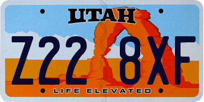 UT license plate Z228XF