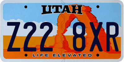 UT license plate Z228XR