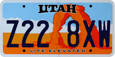 UT license plate Z228XW