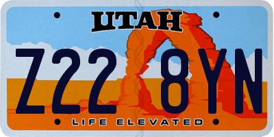 UT license plate Z228YN