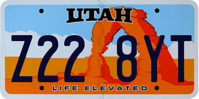UT license plate Z228YT