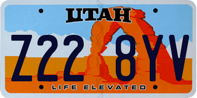 UT license plate Z228YV