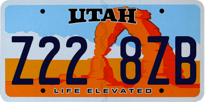 UT license plate Z228ZB