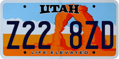 UT license plate Z228ZD