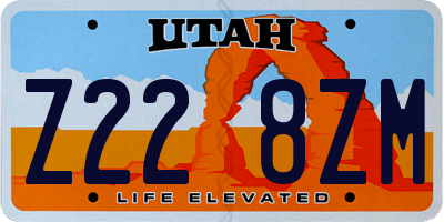 UT license plate Z228ZM