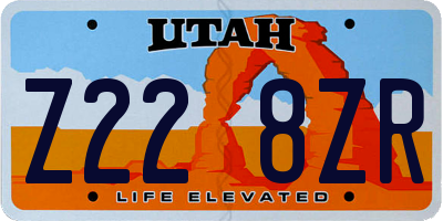 UT license plate Z228ZR